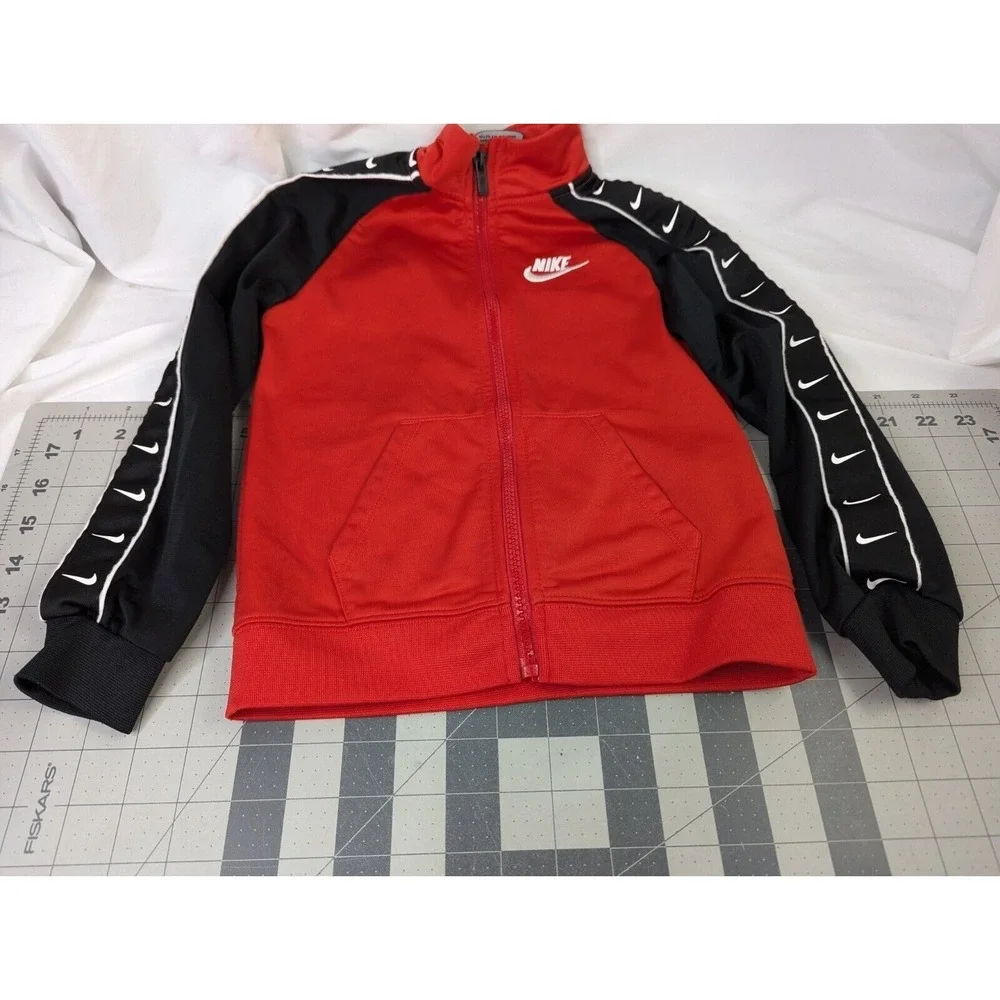 Nike Toddler Jacket Red Black Sz 4T Polyester